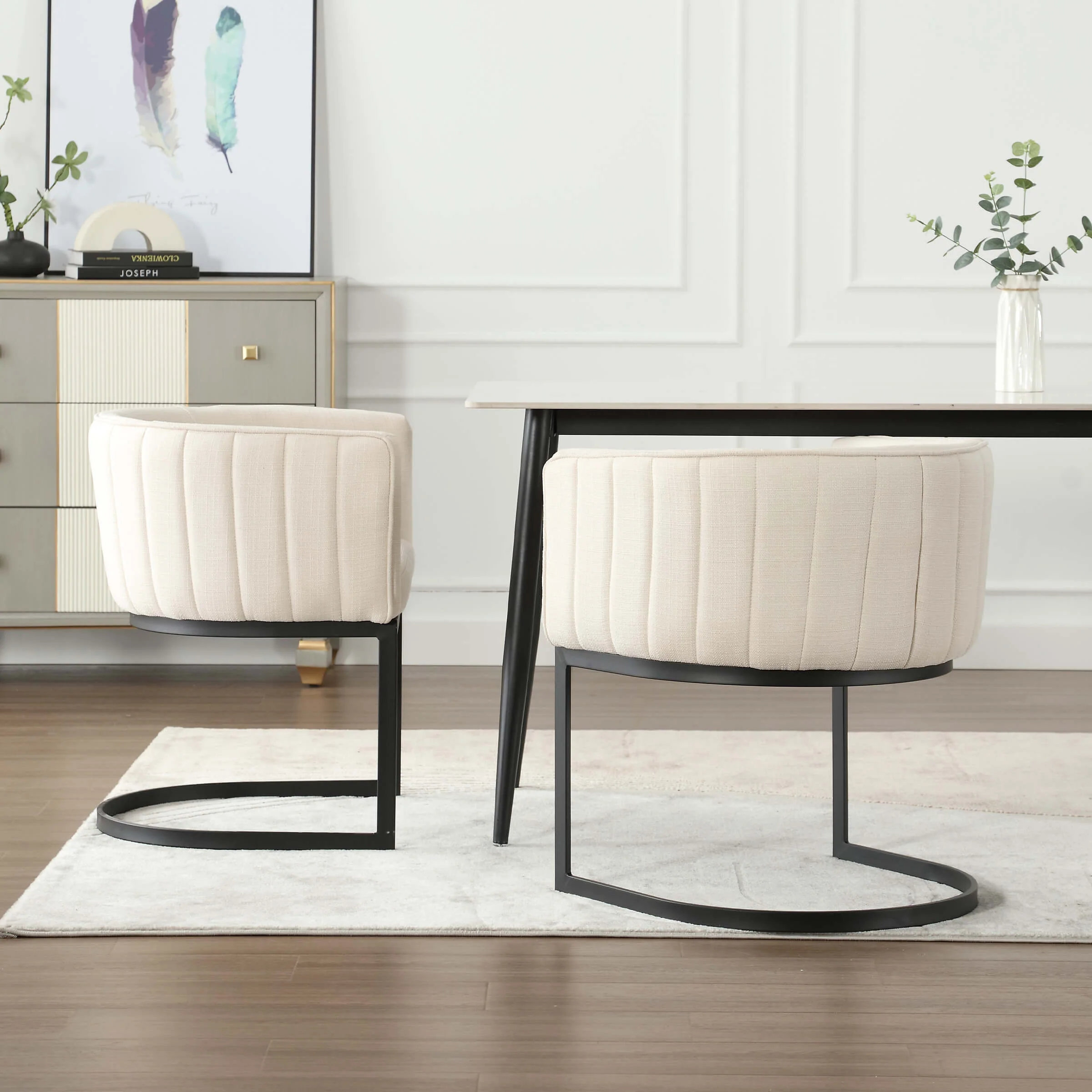 Upholstered Barrel Dining Chairs Set of 2 - 7067DC - Image 31