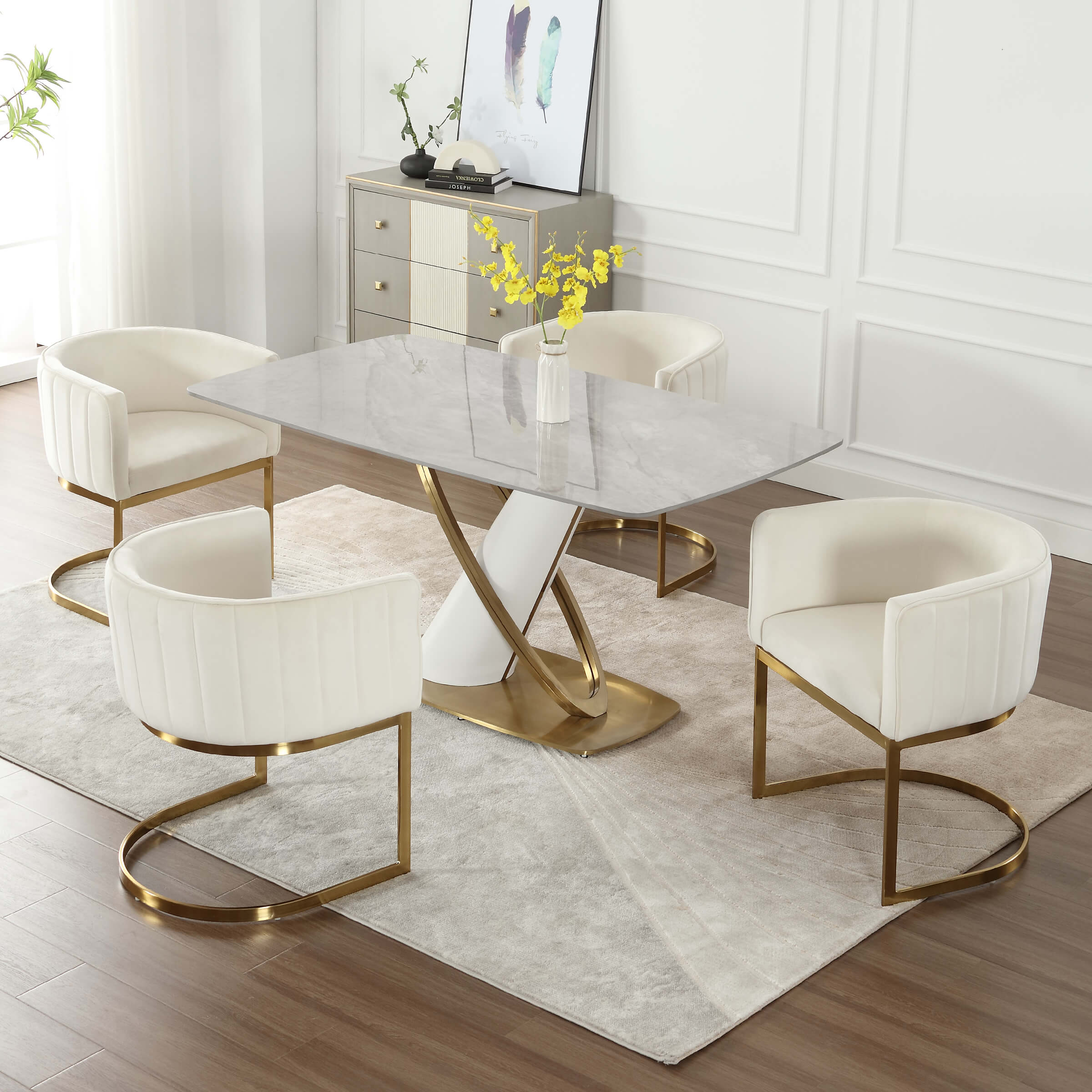 Upholstered Barrel Dining Chairs Set of 2 - 7067DC - Image 4