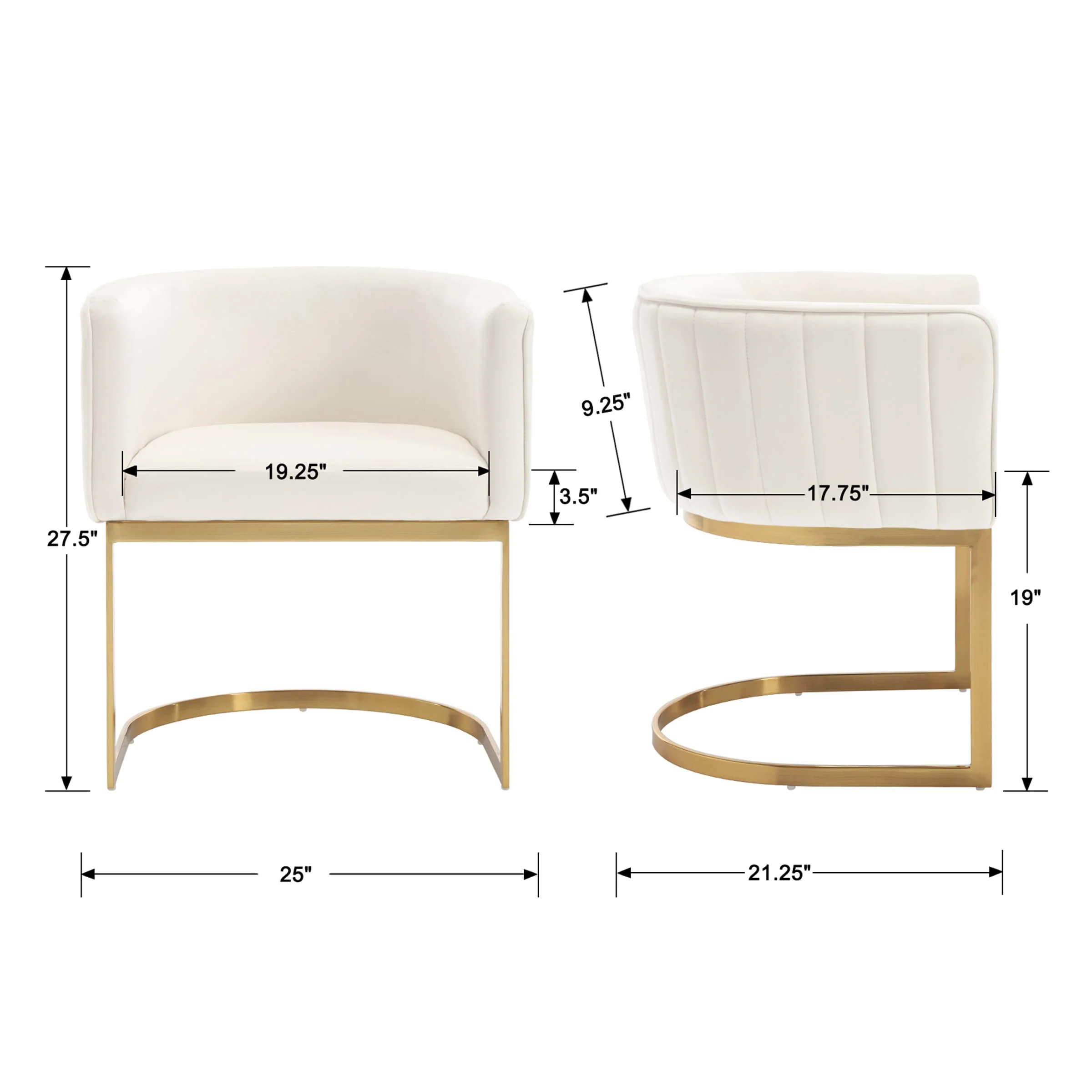 Upholstered Barrel Dining Chairs Set of 2 - 7067DC - Image 7