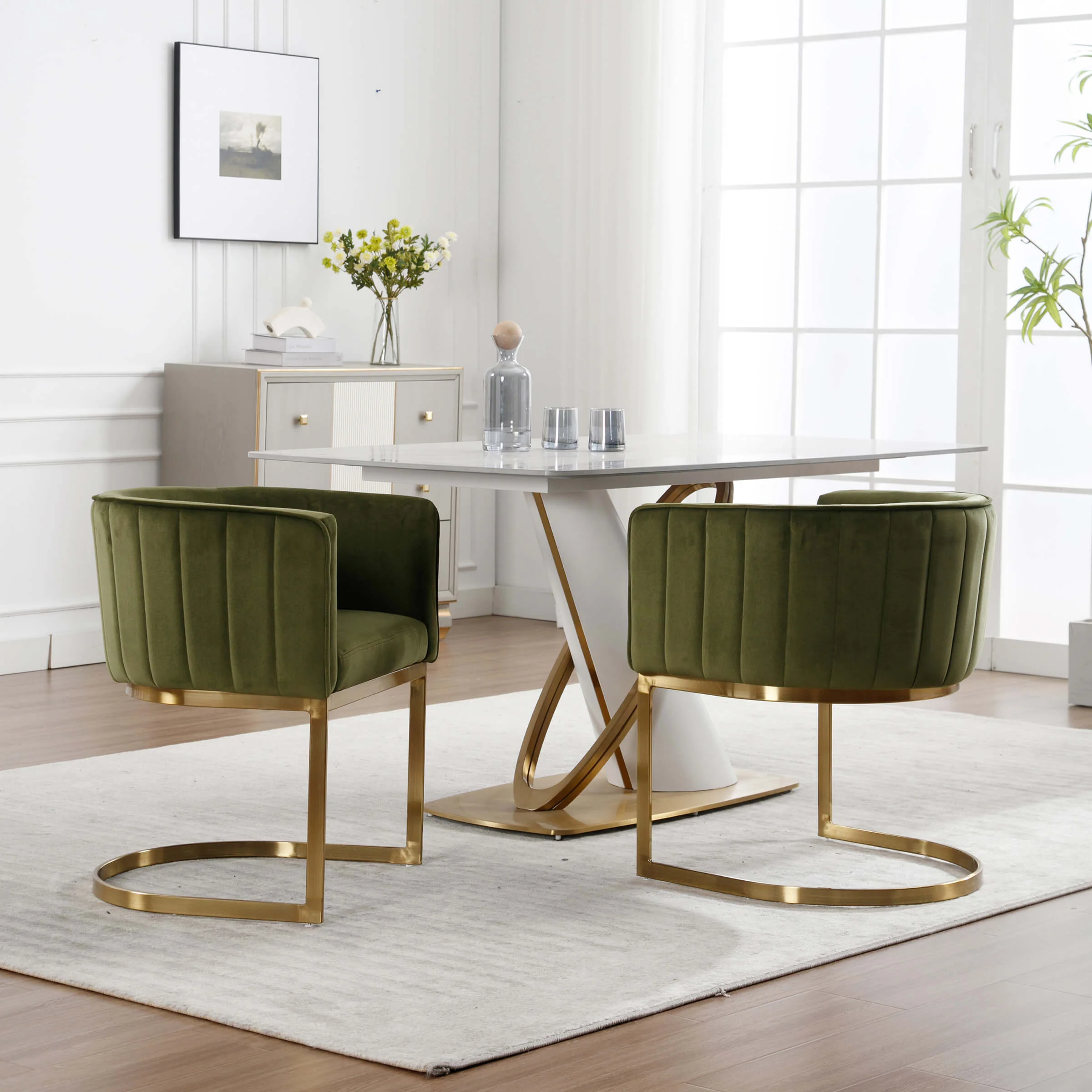 Upholstered Barrel Dining Chairs Set of 2 - 7067DC - Image 9