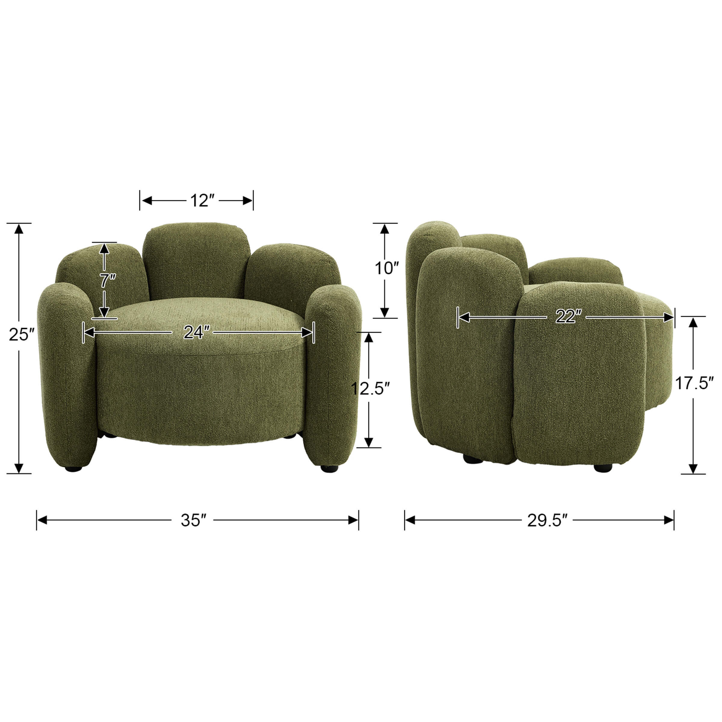Scandinavian Style Upholstered Barrel Chair - 6629AC - Image 12