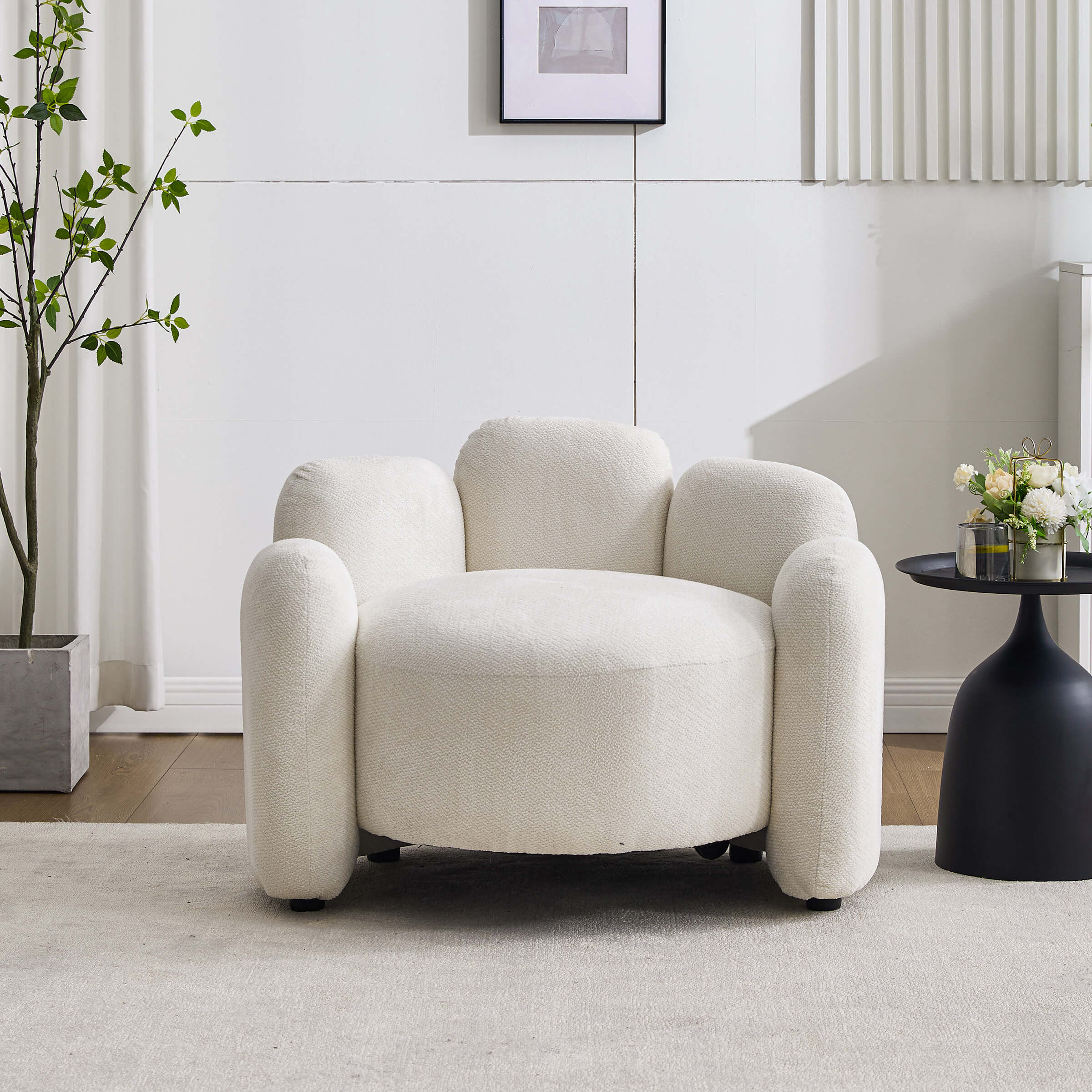 Scandinavian Style Upholstered Barrel Chair - 6629AC - Image 13