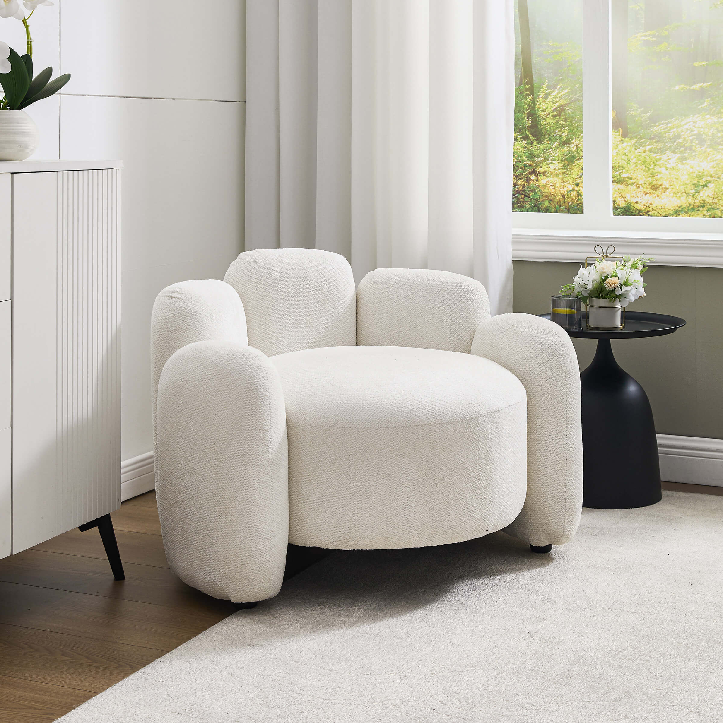 Scandinavian Style Upholstered Barrel Chair - 6629AC - Image 14