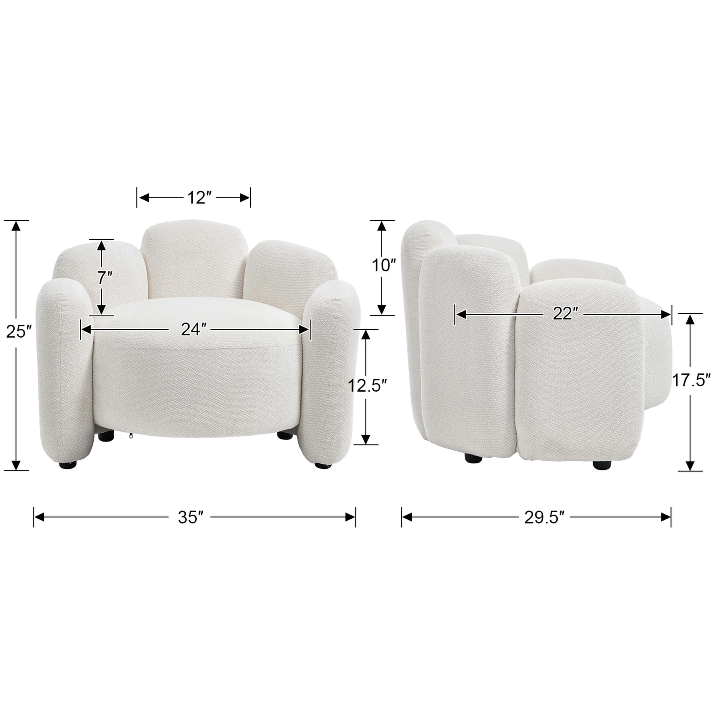 Scandinavian Style Upholstered Barrel Chair - 6629AC - Image 18