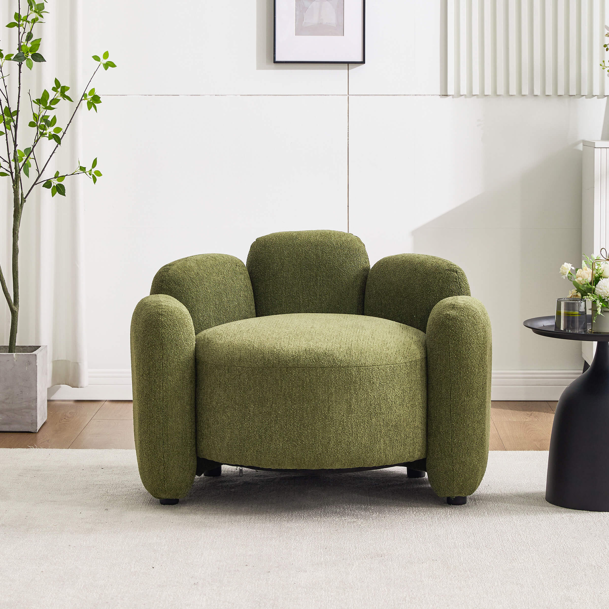 Scandinavian Style Upholstered Barrel Chair - 6629AC - Image 7