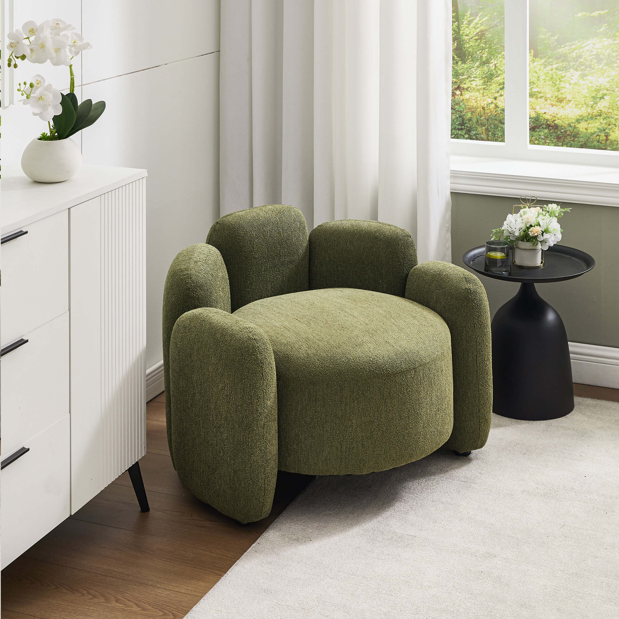 Scandinavian Style Upholstered Barrel Chair - 6629AC - Image 8