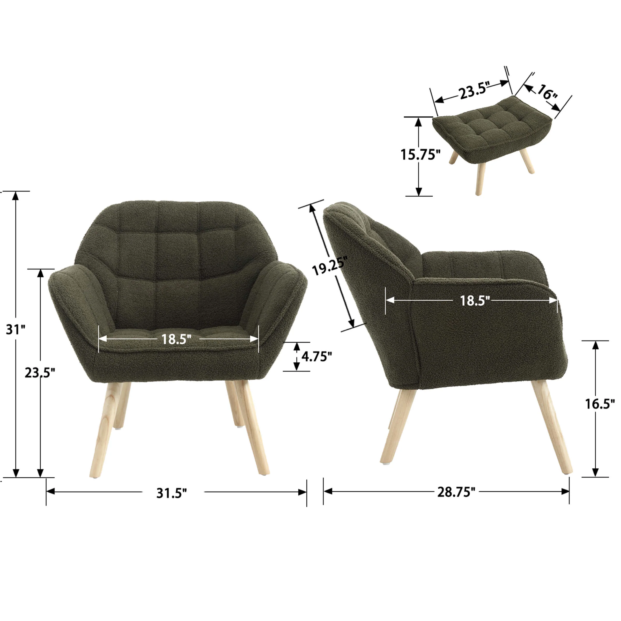 Accent Chair with Ottoman - 8904AO - Image 16