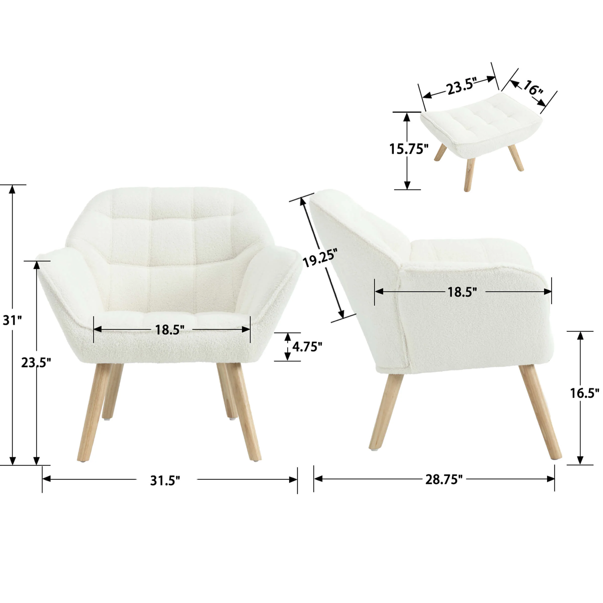 Accent Chair with Ottoman - 8904AO - Image 9