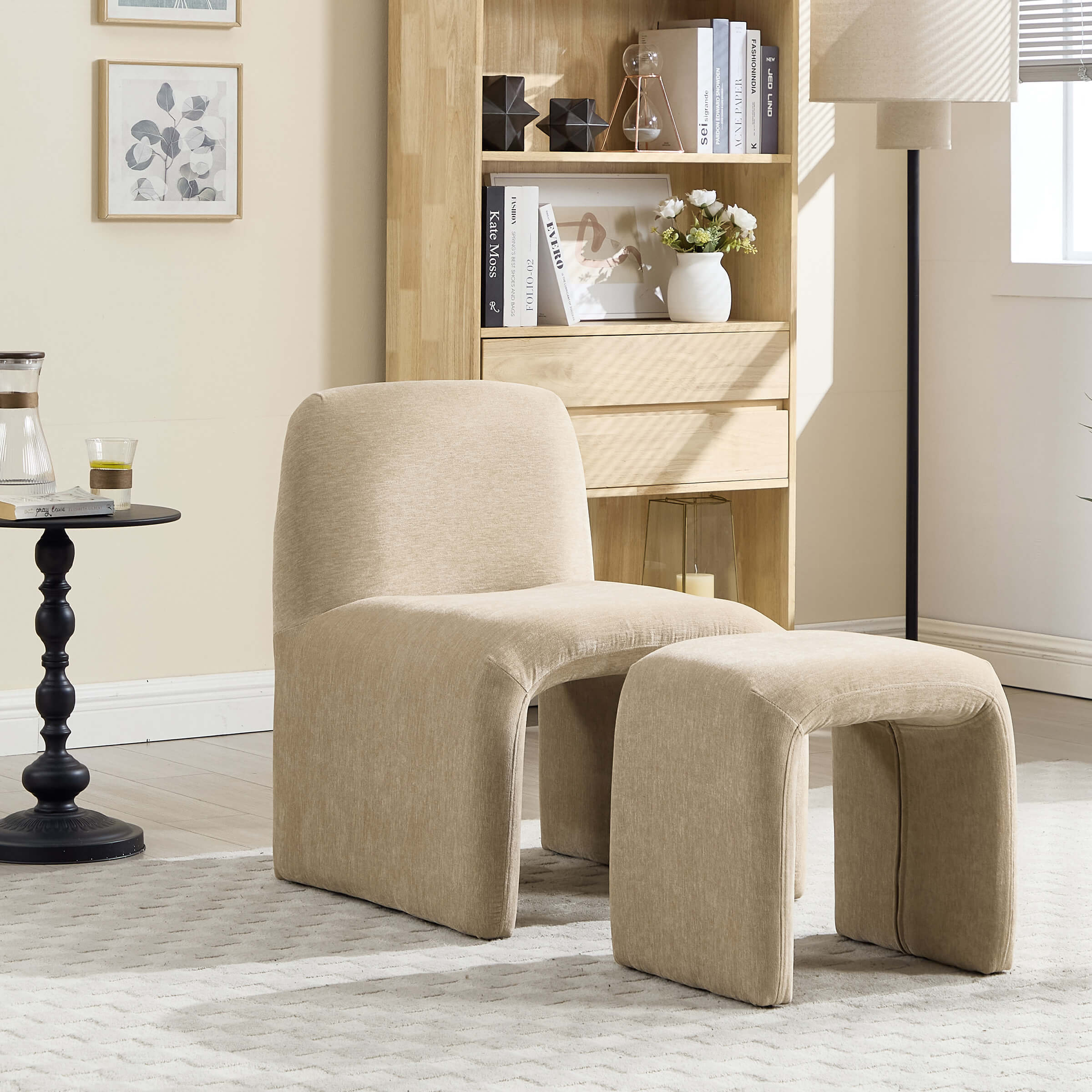 Chenille Accent Chair with Ottoman - 5010AO - Image 10