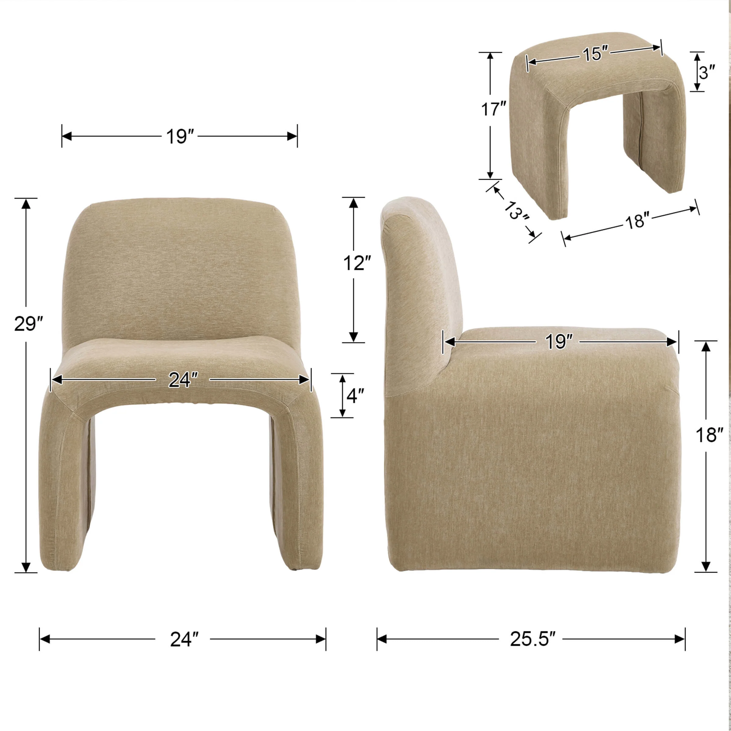 Chenille Accent Chair with Ottoman - 5010AO - Image 16