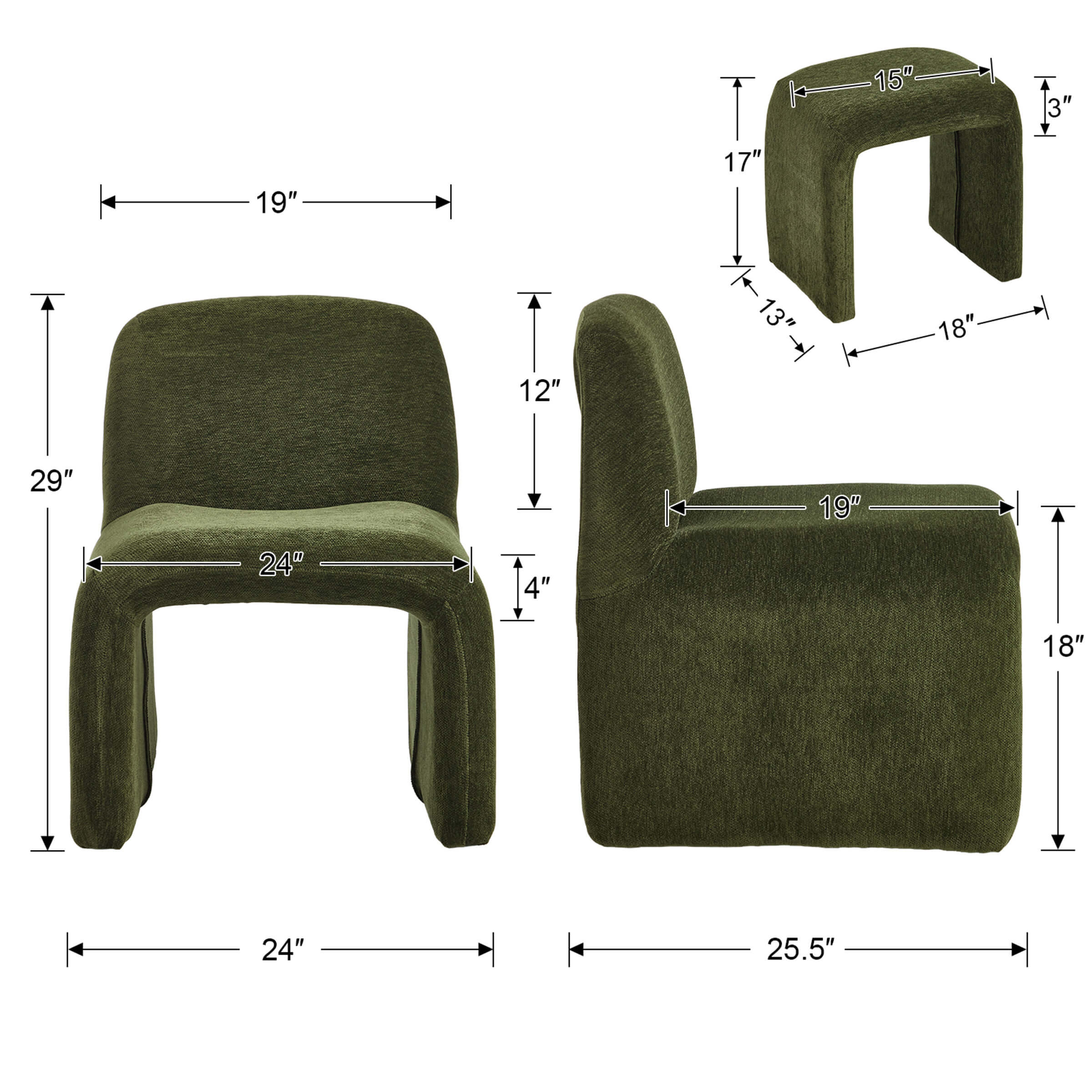 Chenille Accent Chair with Ottoman - 5010AO - Image 24