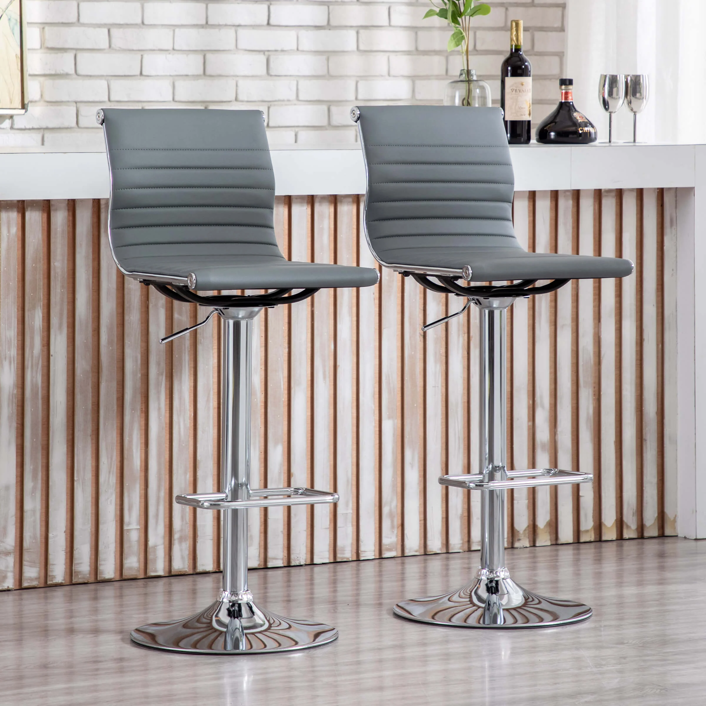 Swivel Adjustable Height Bar Stools Set of 2 - X417AB - Image 16