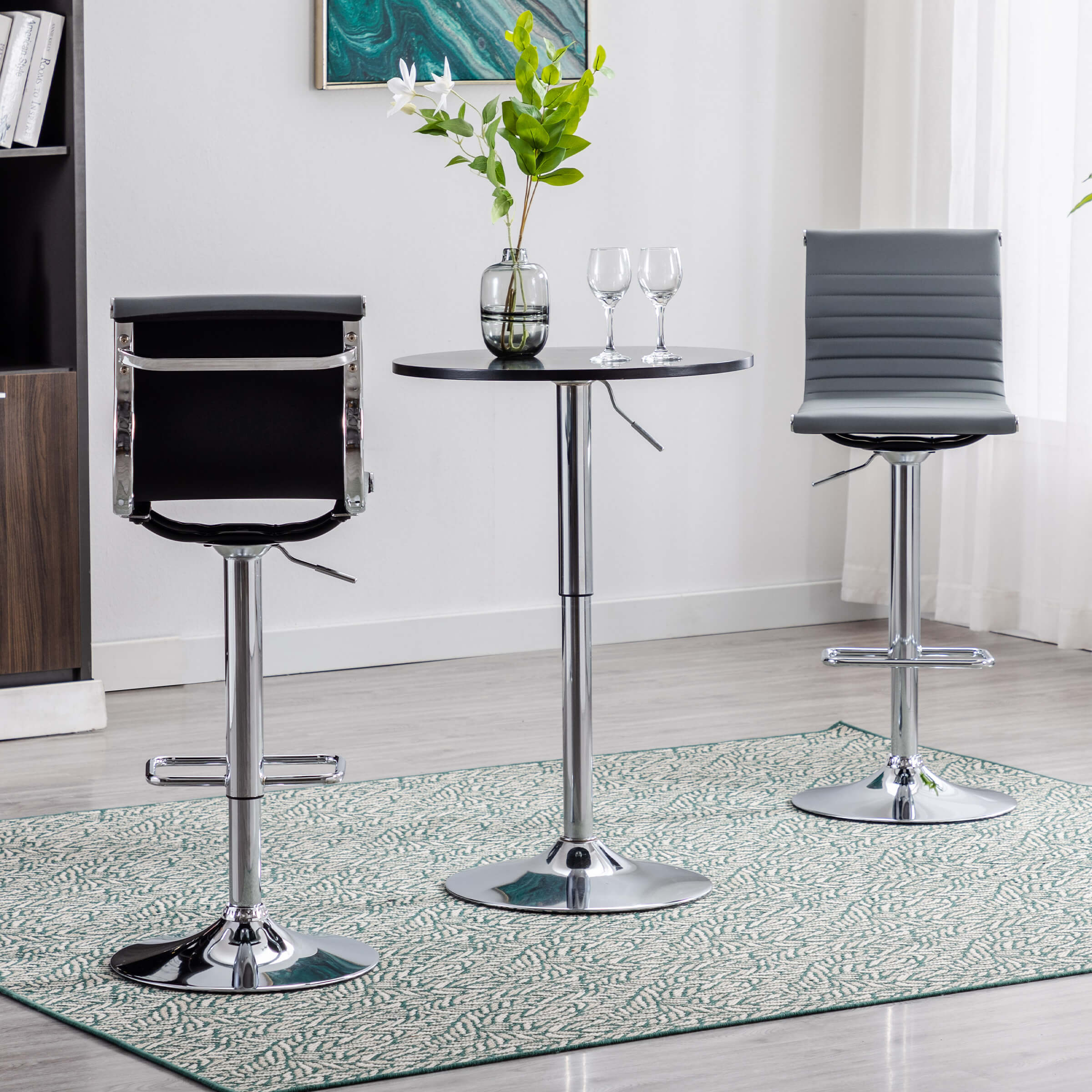 Swivel Adjustable Height Bar Stools Set of 2 - X417AB - Image 19