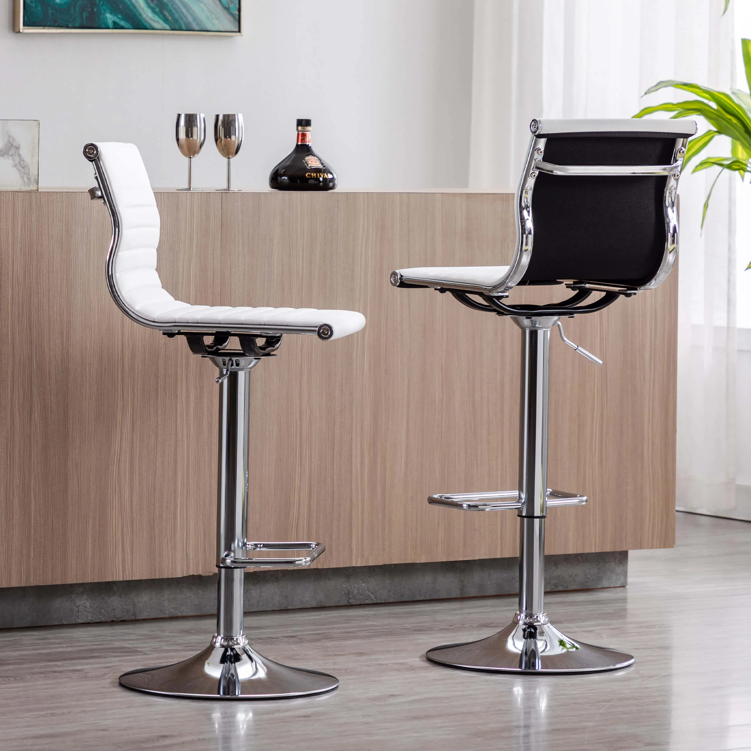 Swivel Adjustable Height Bar Stools Set of 2 - X417AB - Image 2