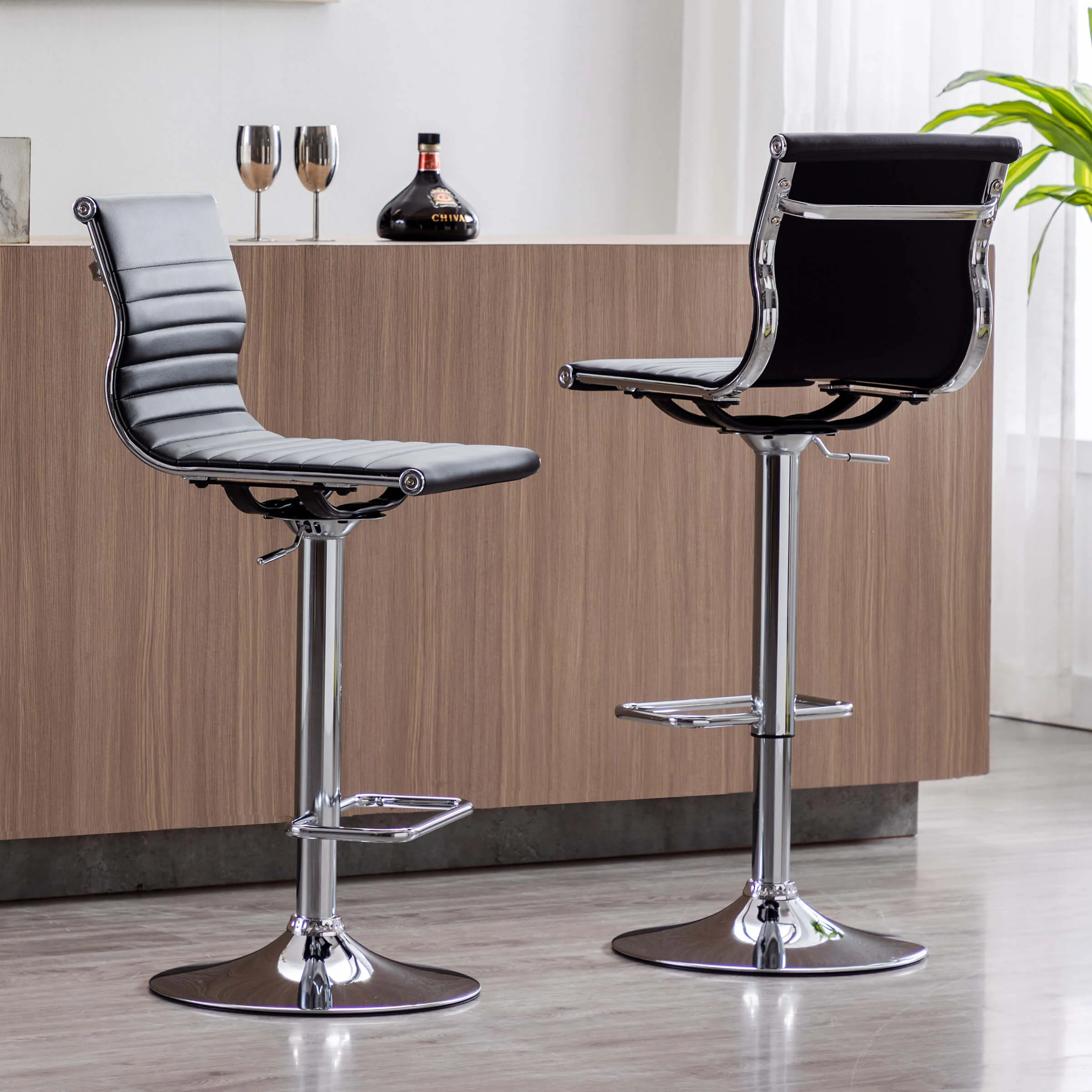 Swivel Adjustable Height Bar Stools Set of 2 - X417AB - Image 26