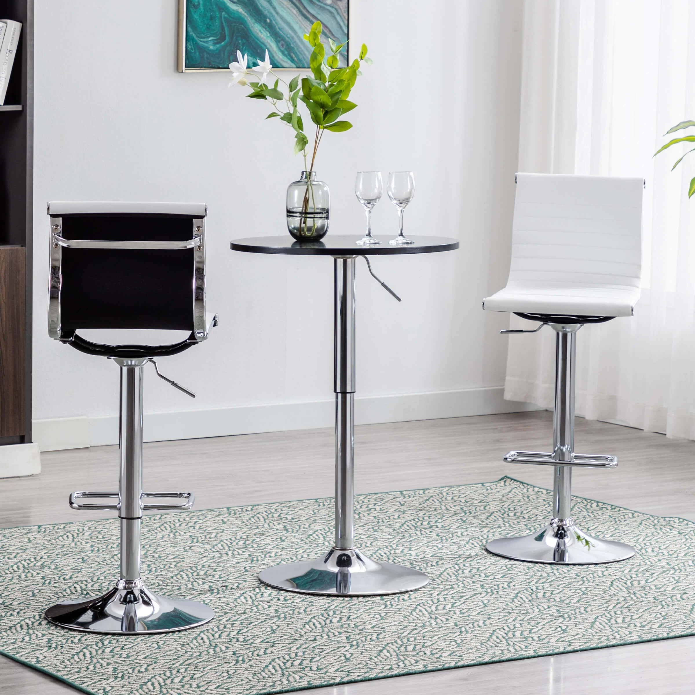 Swivel Adjustable Height Bar Stools Set of 2 - X417AB - Image 3