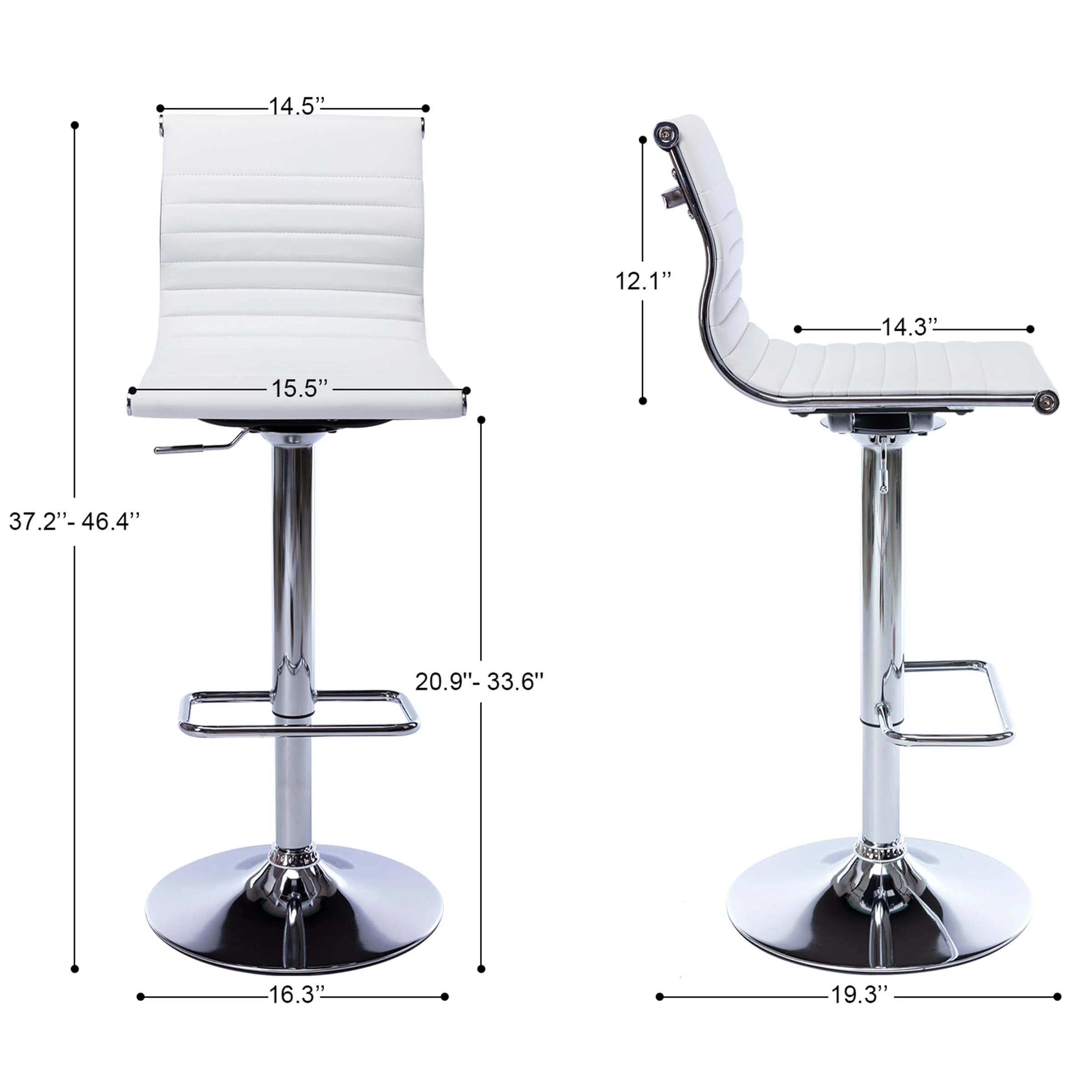 Swivel Adjustable Height Bar Stools Set of 2 - X417AB - Image 8