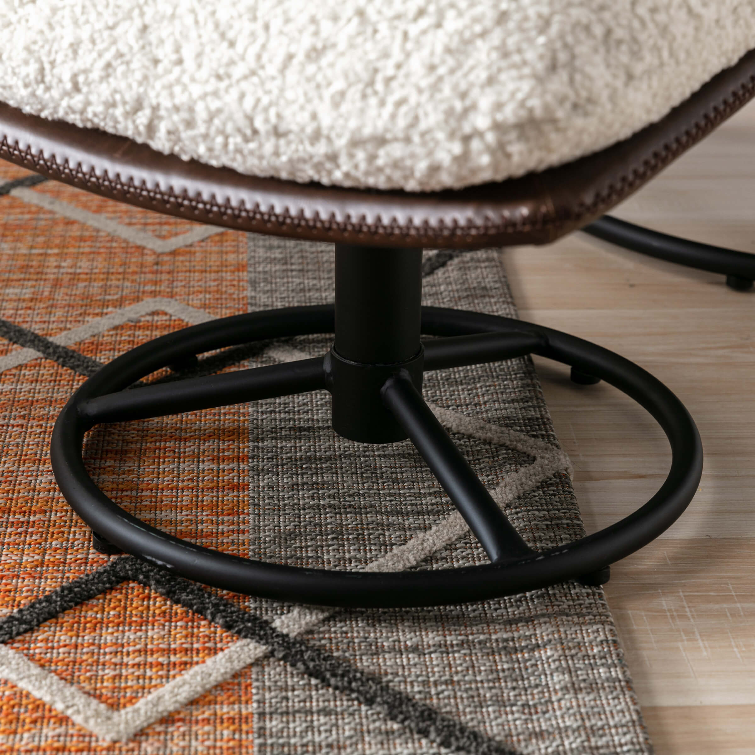 Swivel Sherpa Accent Chair with Ottoman - 18841AO - Image 10