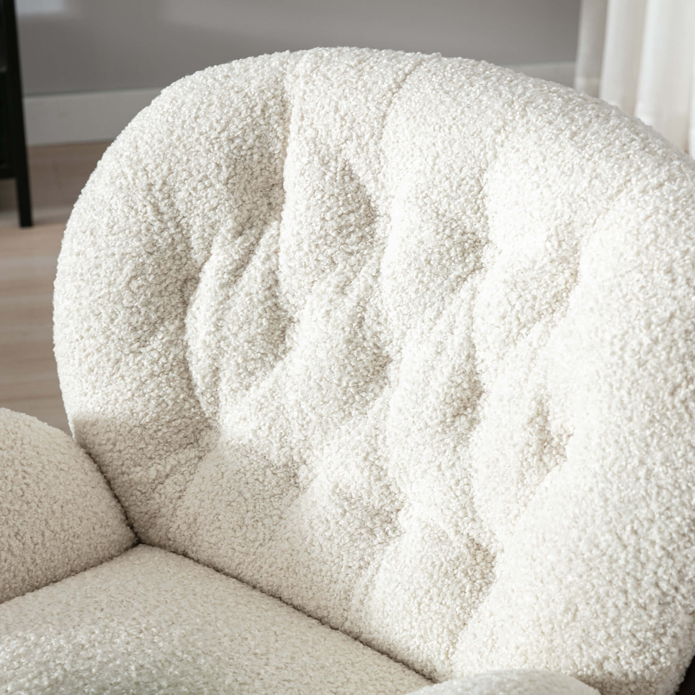 Swivel Sherpa Accent Chair with Ottoman - 18841AO - Image 4